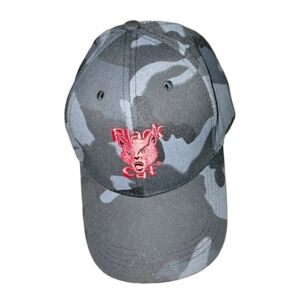 Black Cat Camouflage Black Snapback Baseball Hat No Labels